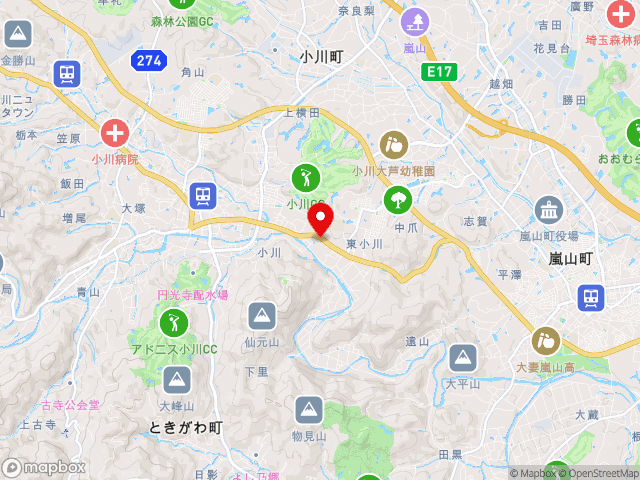 埼玉県の道の駅おがわまちの地図