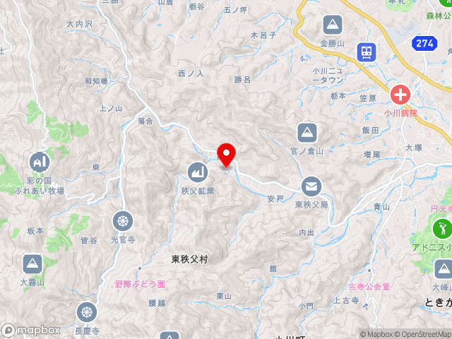 埼玉県の道の駅和紙の里ひがしちちぶの地図