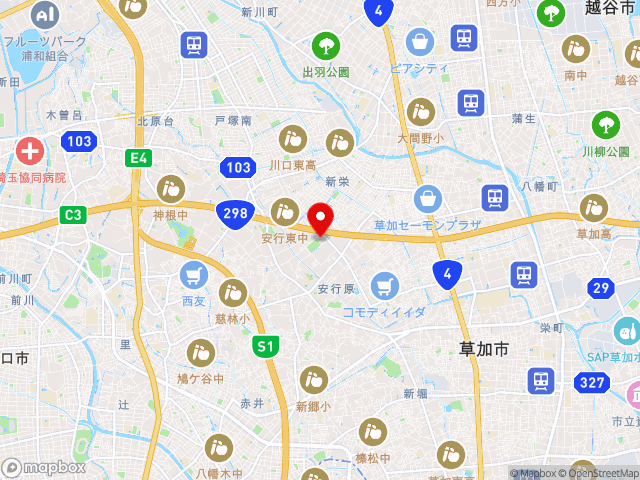 国道298号沿いの道の駅 川口・あんぎょうの地図