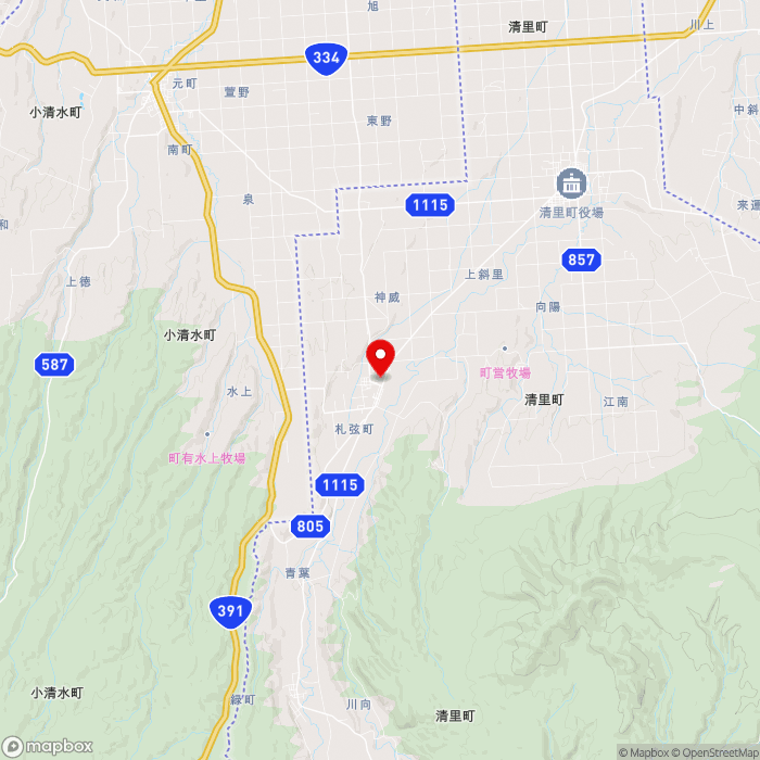 道の駅パパスランドさっつるの地図（zoom11）北海道斜里郡清里町神威1071