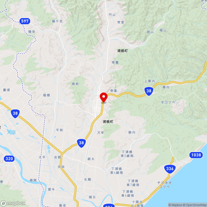 道の駅うらほろの地図（zoom11）北海道十勝郡浦幌町字北町16