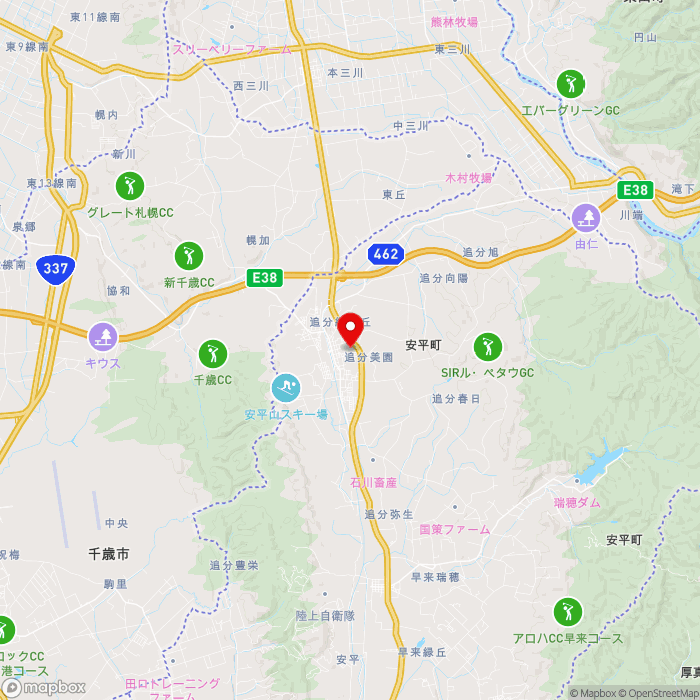 道の駅あびら D51ステーションの地図（zoom11）北海道勇払郡安平町追分柏が丘49番地1