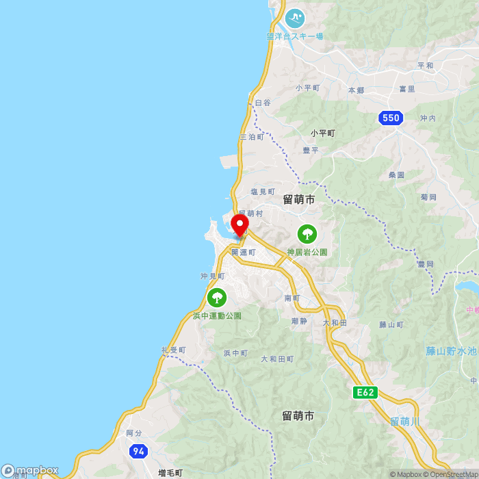 道の駅るもいの地図（zoom11）北海道留萌市船場町2丁目114