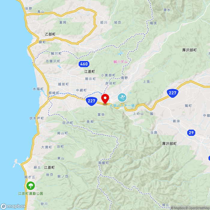 道の駅あっさぶの地図（zoom11）北海道桧山郡厚沢部町緑町72-1