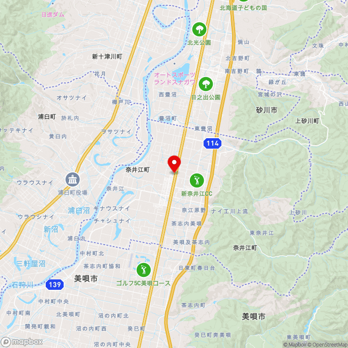 道の駅ハウスヤルビ奈井江の地図（zoom11）北海道空知郡奈井江町北町1区