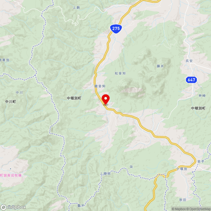 道の駅ピンネシリの地図（zoom11）北海道枝幸郡中頓別町ピンネシリ