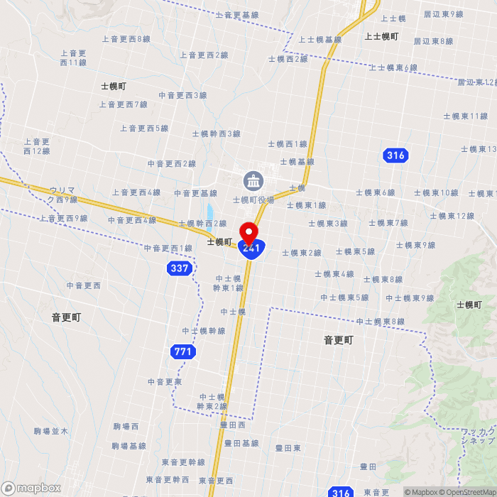 道の駅ピア２１しほろの地図（zoom11）北海道河東郡士幌町字士幌西2線147