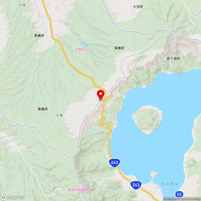 道の駅ぐるっとパノラマ美幌峠の地図（zoom11）北海道網走郡美幌町字古梅