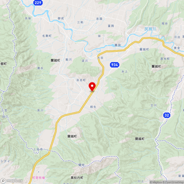 道の駅らんこし・ふるさとの丘の地図（zoom11）北海道磯谷郡蘭越町字相生969