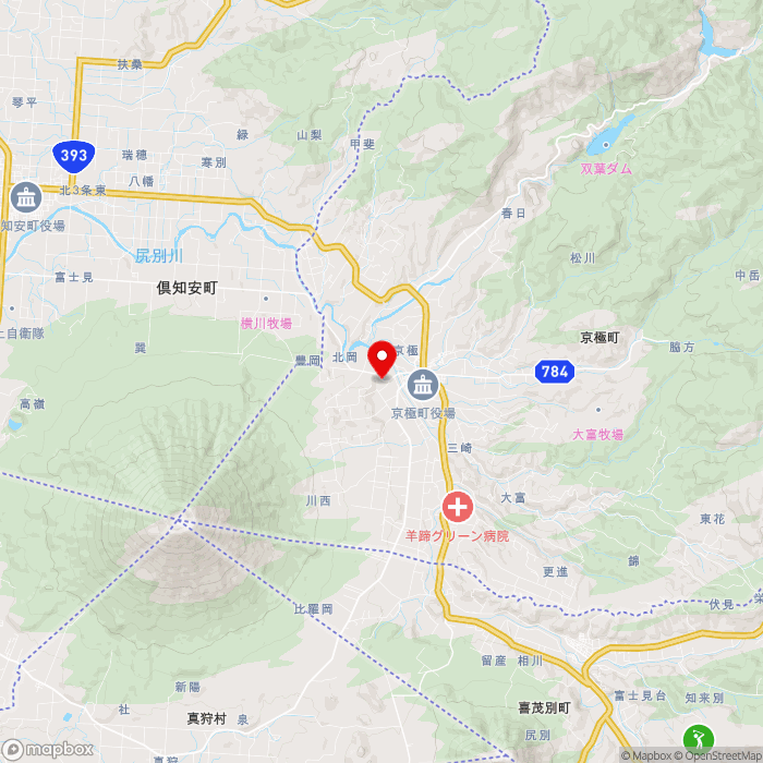 道の駅名水の郷きょうごくの地図（zoom11）北海道虻田郡京極町川西45-1