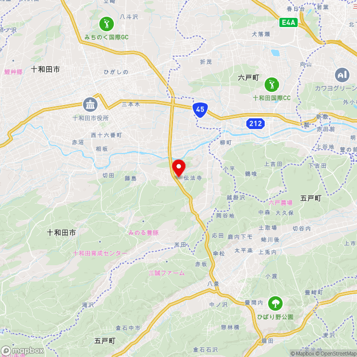 道の駅とわだの地図（zoom11）青森県十和田市伝法寺字平窪37-2