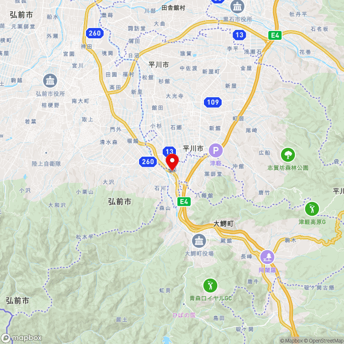 道の駅ひろさきの地図（zoom11）青森県弘前市石川字泉田63-1