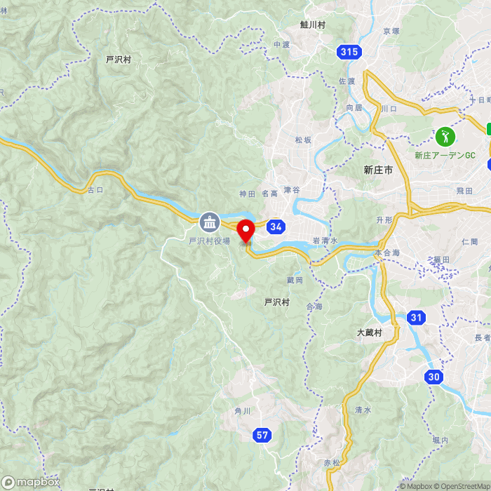 道の駅とざわの地図（zoom11）山形県最上郡戸沢村蔵岡3704-12号外