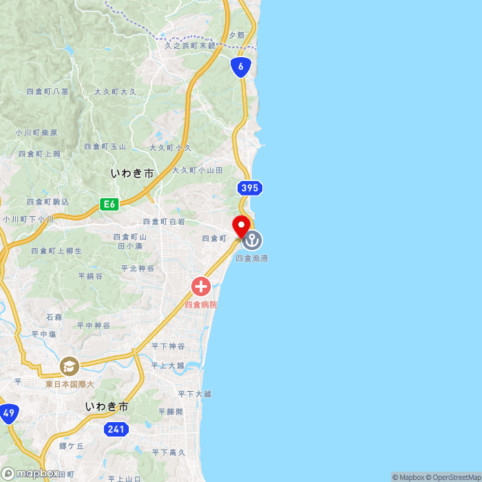 道の駅よつくら港の地図（zoom11）福島県いわき市四倉町字5-218-1