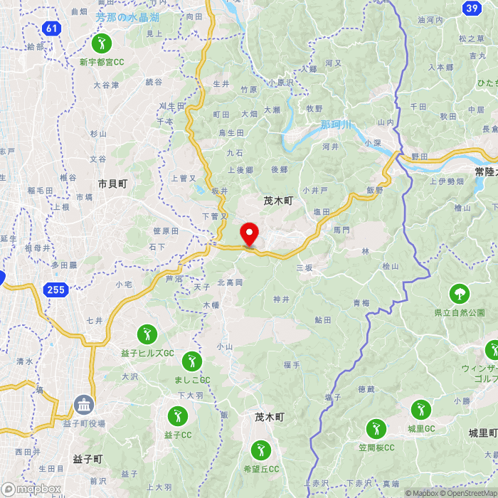 道の駅もてぎの地図（zoom11）栃木県芳賀郡茂木町茂木1090-1