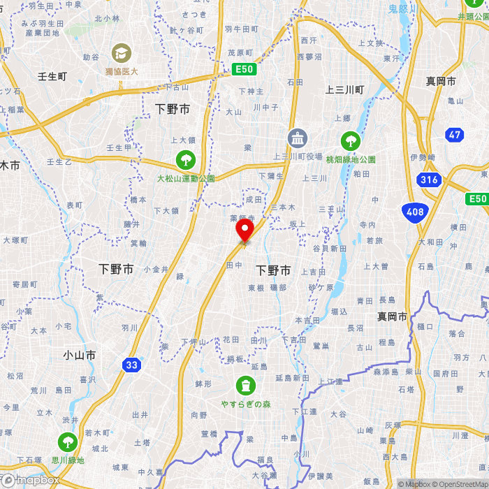 道の駅しもつけの地図（zoom11）栃木県下野市薬師寺