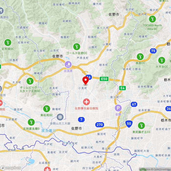 道の駅どまんなか　たぬまの地図（zoom11）栃木県佐野市吉水町366-2