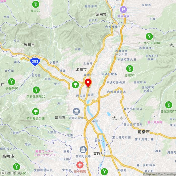 道の駅こもちの地図（zoom11）群馬県渋川市白井2318-1