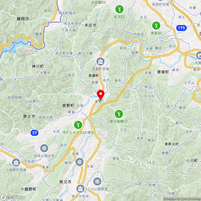 道の駅みなのの地図（zoom11）埼玉県秩父郡皆野町大字皆野3236番地35