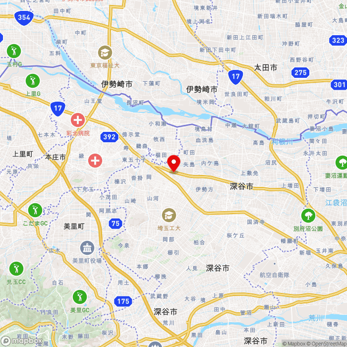 道の駅おかべの地図（zoom11）埼玉県深谷市岡688-1