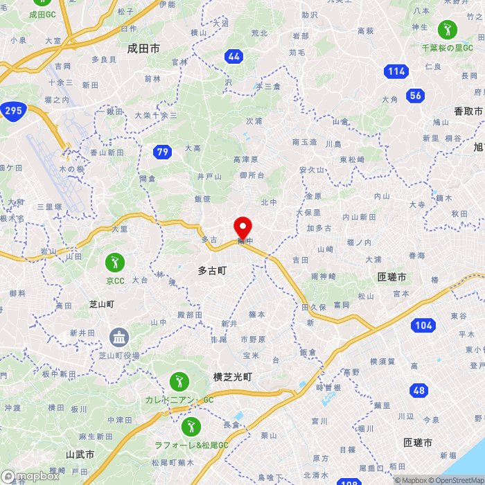道の駅多古の地図（zoom11）千葉県香取郡多古町多古1069-1