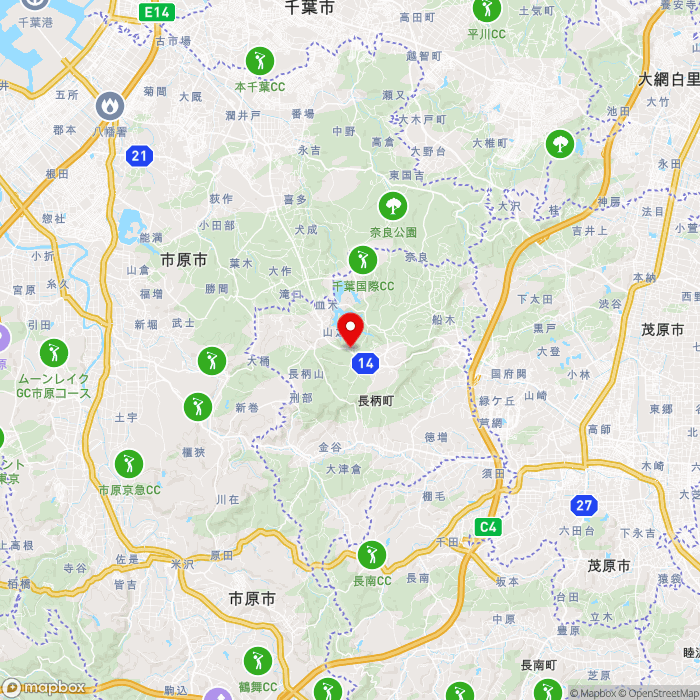 道の駅ながらの地図（zoom11）千葉県長生郡長柄町六地蔵138-1