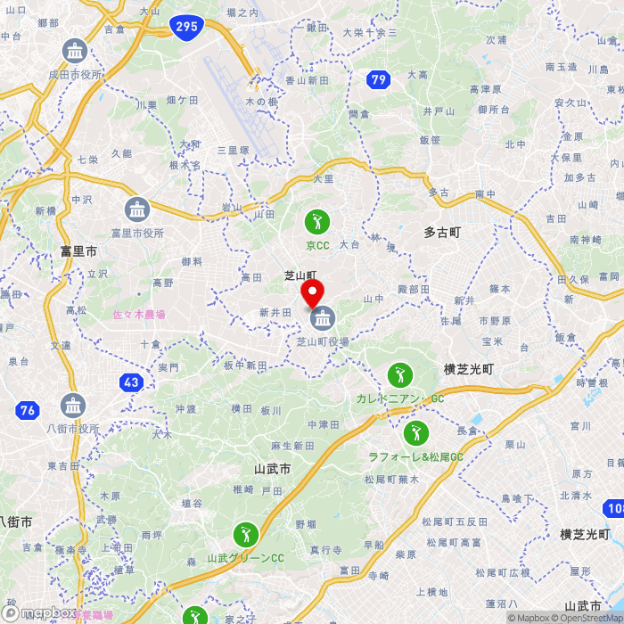 道の駅風和里しばやまの地図（zoom11）千葉県山武郡芝山町小池2568