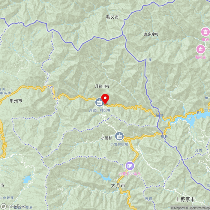 道の駅たばやまの地図（zoom11）山梨県北都留郡丹波山村2901
