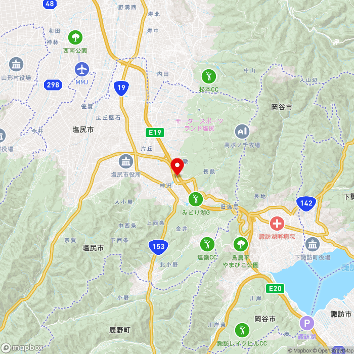 道の駅小坂田公園の地図（zoom11）長野県塩尻市塩尻町1090