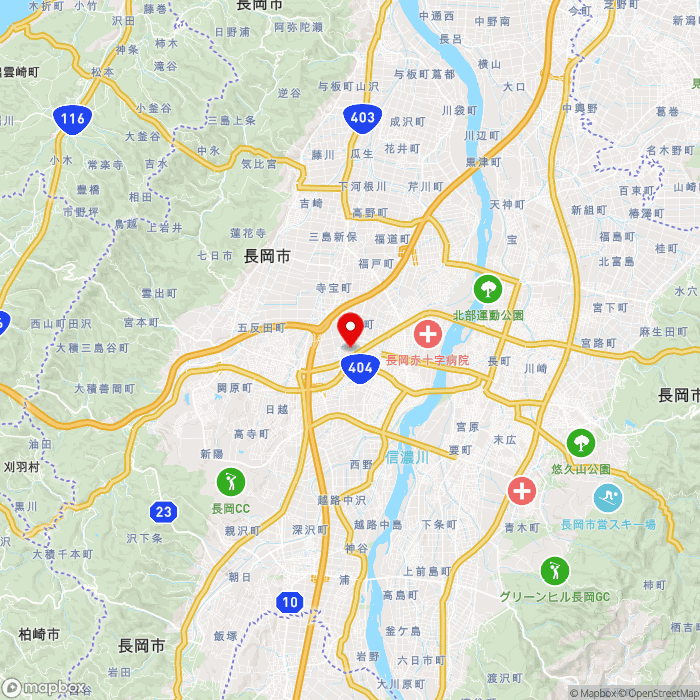 道の駅ながおか花火館の地図（zoom11）新潟県長岡市喜多町707番地
