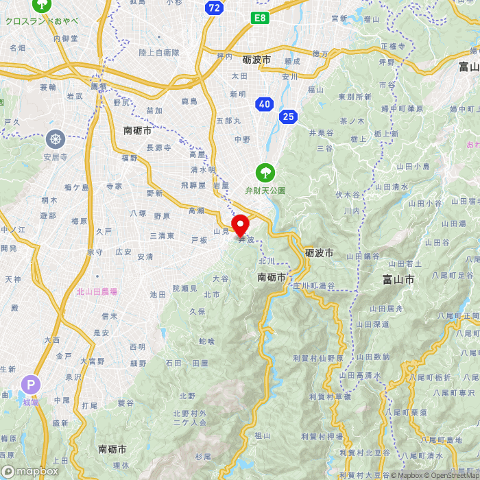 道の駅井波の地図（zoom11）富山県南砺市北川730