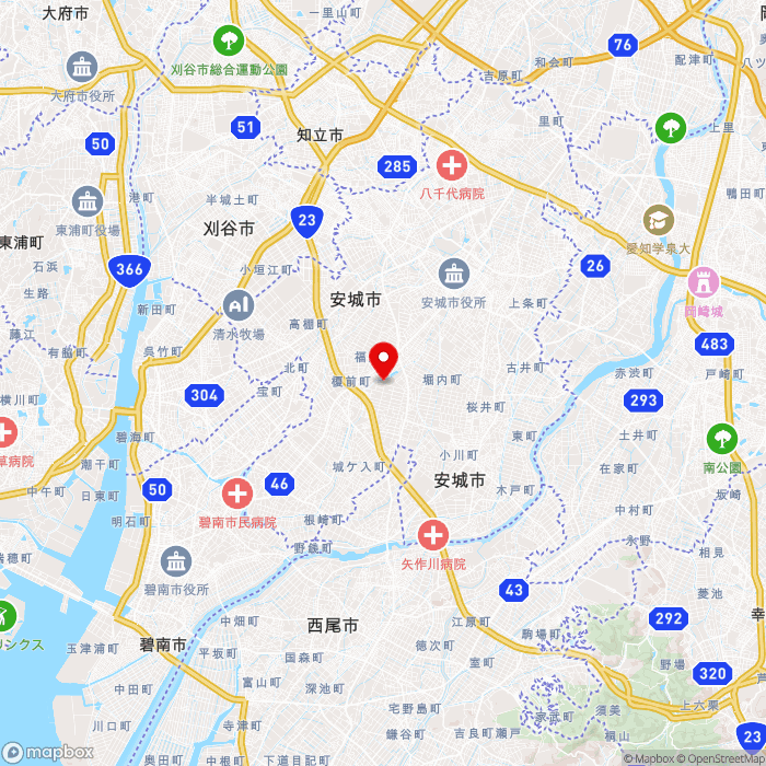 道の駅デンパーク安城の地図（zoom11）愛知県安城市赤松町梶5