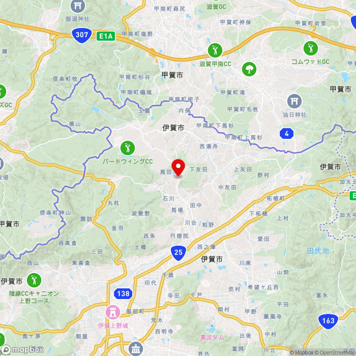道の駅あやまの地図（zoom11）三重県伊賀市川合3370-29