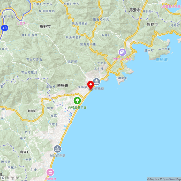 道の駅熊野・花の窟の地図（zoom11）三重県熊野市有馬町137