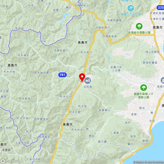 道の駅くつき新本陣の地図（zoom11）滋賀県高島市朽木市場777