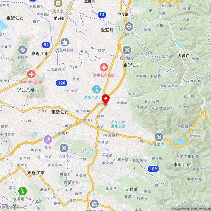 道の駅東近江市あいとうマーガレットステーションの地図（zoom11）滋賀県東近江市妹町184番地1