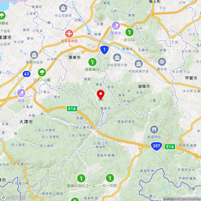 道の駅こんぜの里りっとうの地図（zoom11）滋賀県栗東市荒張1-11