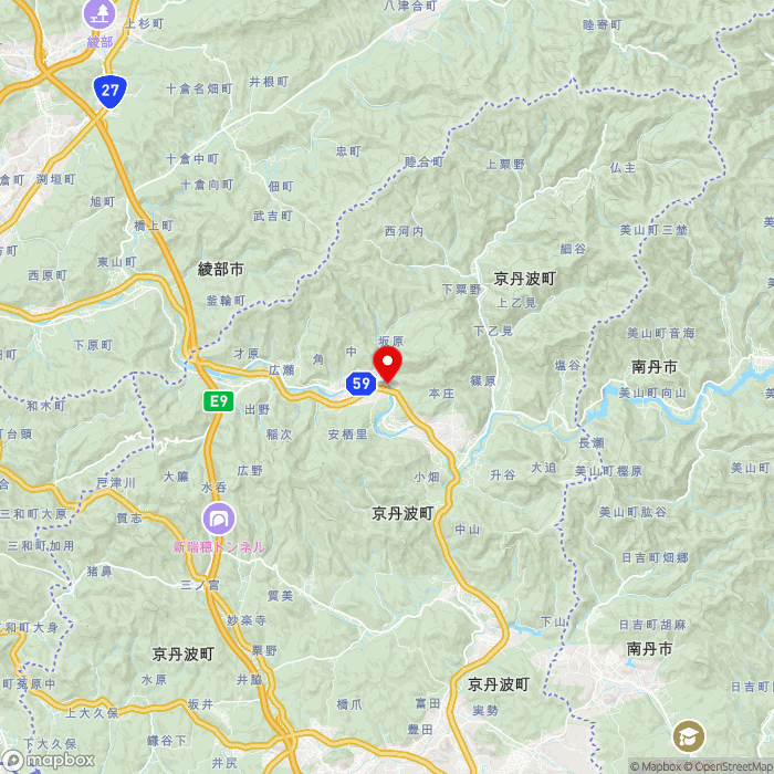 道の駅和の地図（zoom11）京都府船井郡京丹波町坂原上モジリ11