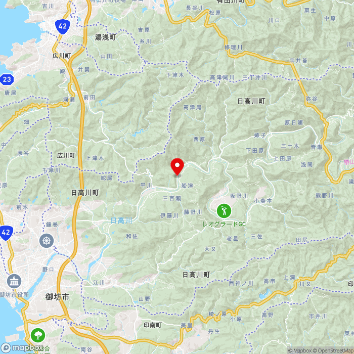 道の駅San　Pin  中津の地図（zoom11）和歌山県日高郡日高川町船津820