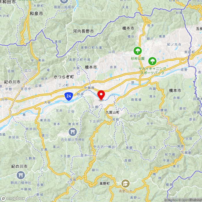 道の駅柿の郷くどやまの地図（zoom11）和歌山県伊都郡九度山町入郷5番5