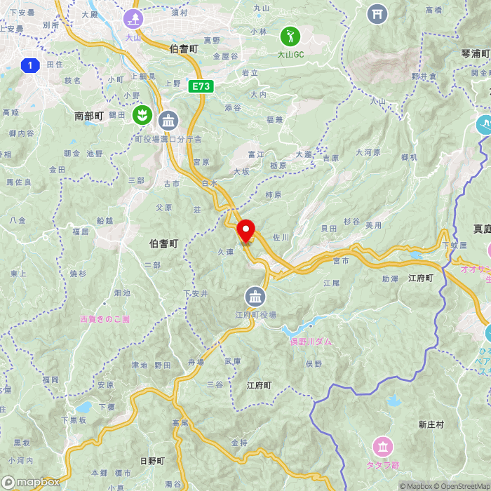 道の駅奥大山の地図（zoom11）鳥取県日野郡江府町佐川908-3