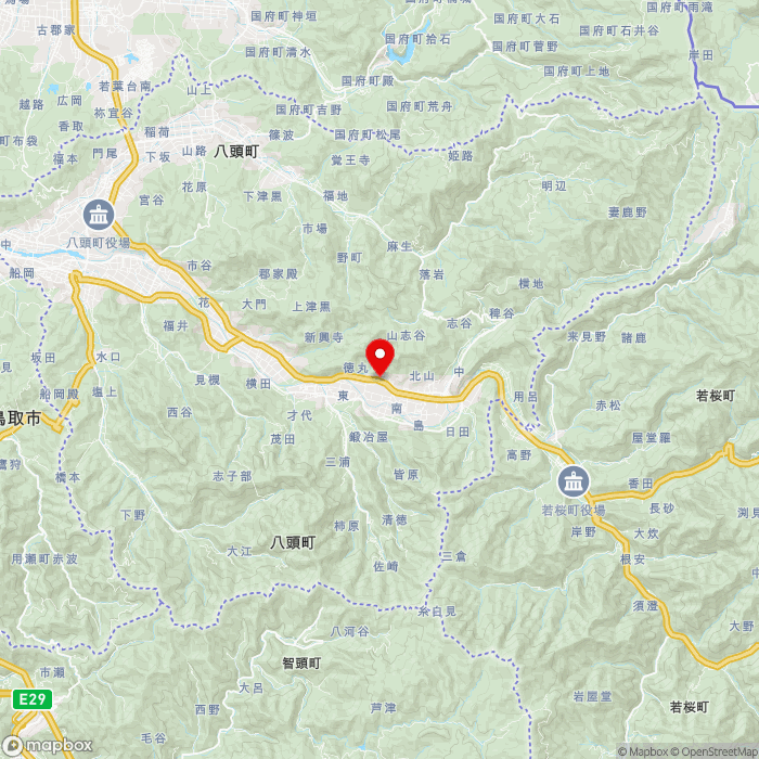 道の駅はっとうの地図（zoom11）鳥取県八頭郡八頭町徳丸625
