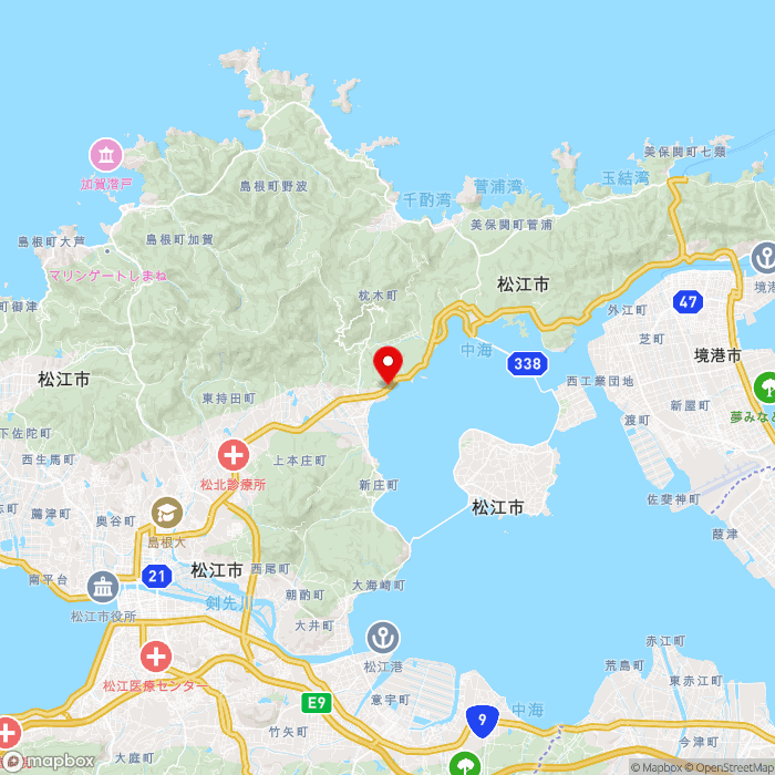 道の駅本庄の地図（zoom11）島根県松江市野原町地内