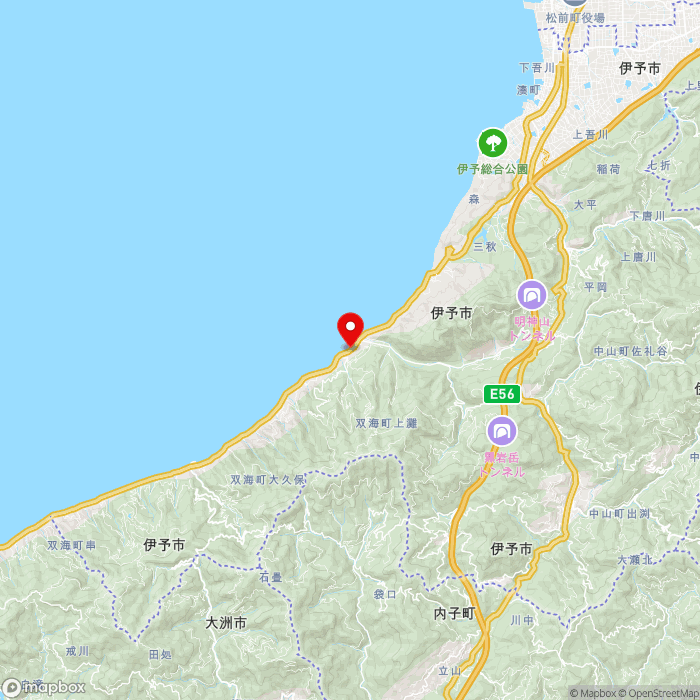 道の駅ふたみの地図（zoom11）愛媛県伊予市双海町高岸甲2326