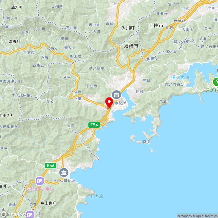 道の駅かわうその里すさきの地図（zoom11）高知県須崎市下分甲263-3