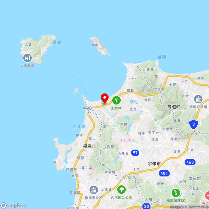 道の駅むなかたの地図（zoom11）福岡県宗像市江口1172