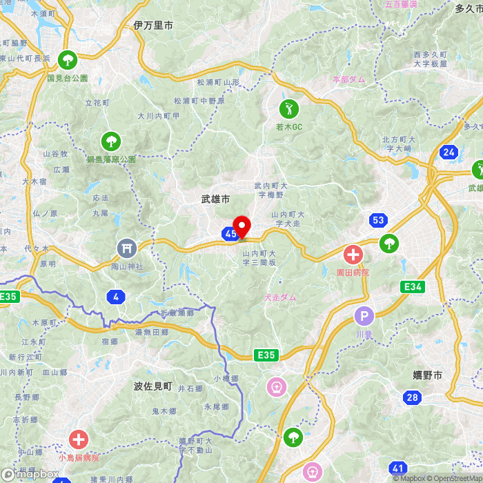 道の駅山内の地図（zoom11）佐賀県武雄市山内町三間坂甲14697-2