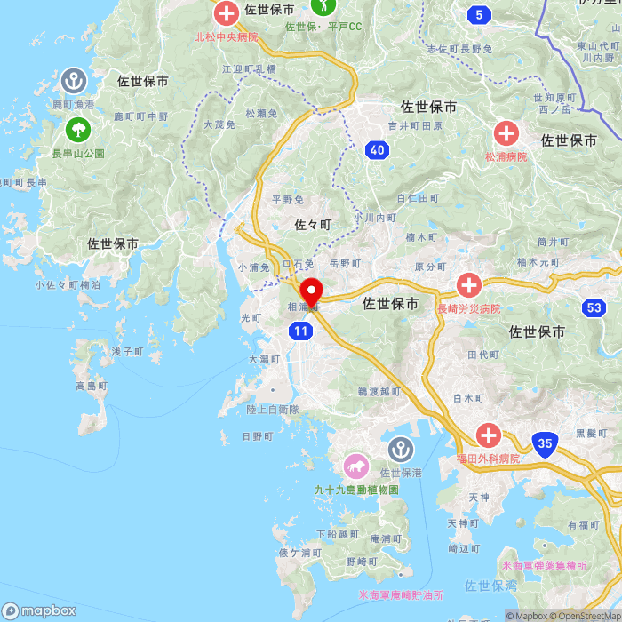 道の駅させぼっくす　９９の地図（zoom11）長崎県佐世保市愛宕町11
