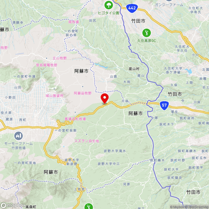 道の駅波野の地図（zoom11）熊本県阿蘇市波野小地野1602
