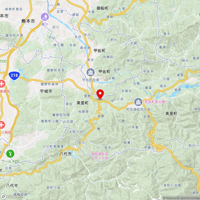 道の駅美里「佐俣の湯」の地図（zoom11）熊本県下益城郡美里町佐俣705